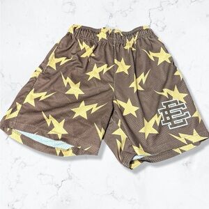 Eric Emanuel Brown and Yellow Star Athletic Shorts